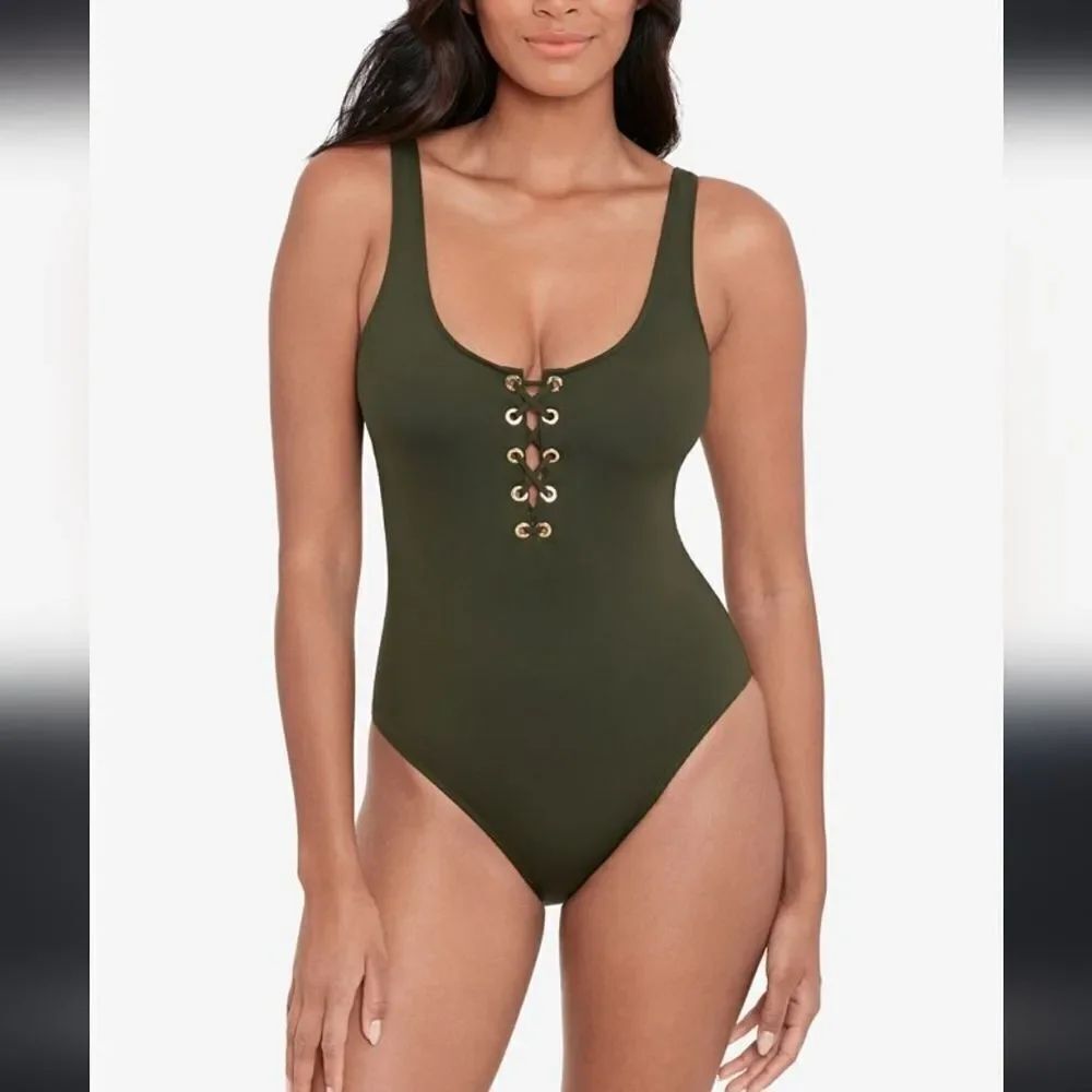 WOMEN"S LACED-UP ONE-PIECE MOSSIMO SWIMSUIT